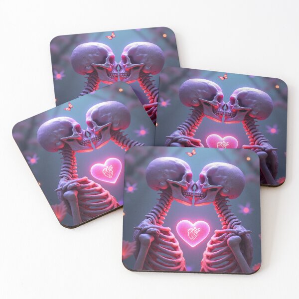 Item preview, Two ethereal skeletons in an intimate kiss designed and sold by Giuseppe Cammino.