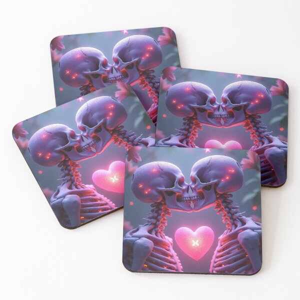 Item preview, Two ethereal skeletons in an intimate kiss designed and sold by Giuseppe Cammino.