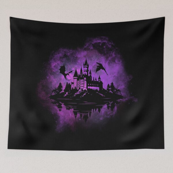 Item preview, Magical Castle with Dragons Fantasy Art - Book Lovers designed and sold by AestHenni17.