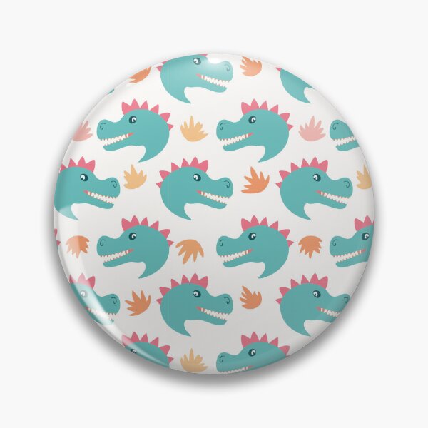 Item preview, Blue Dino face patterns designed and sold by Fat Fish Canvas.