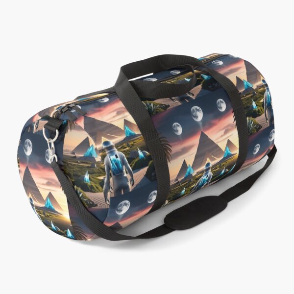 Item preview, Astronaut in a Futuristic World of Pyramids and Moons designed and sold by PING 999 STUDIO.