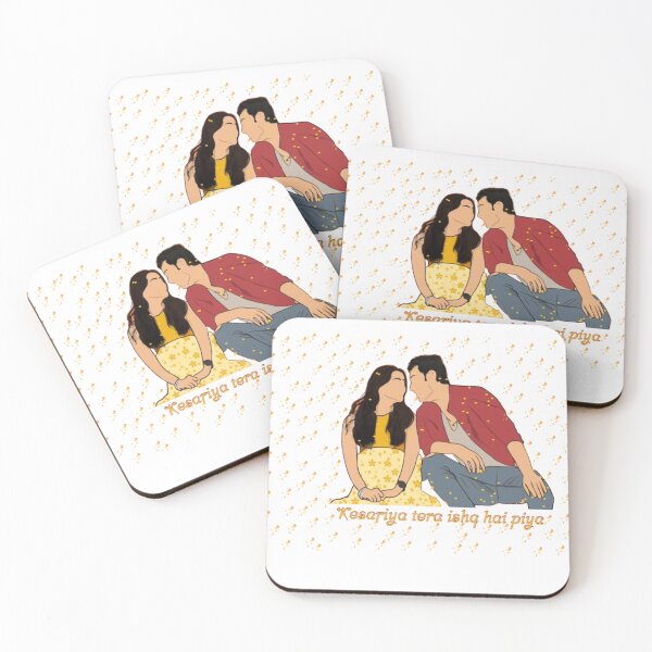 Item preview, Aliya Bhatt and Ranbir Kapoor. Kesariya tera ishq hai piya designed and sold by ZI-Stars.