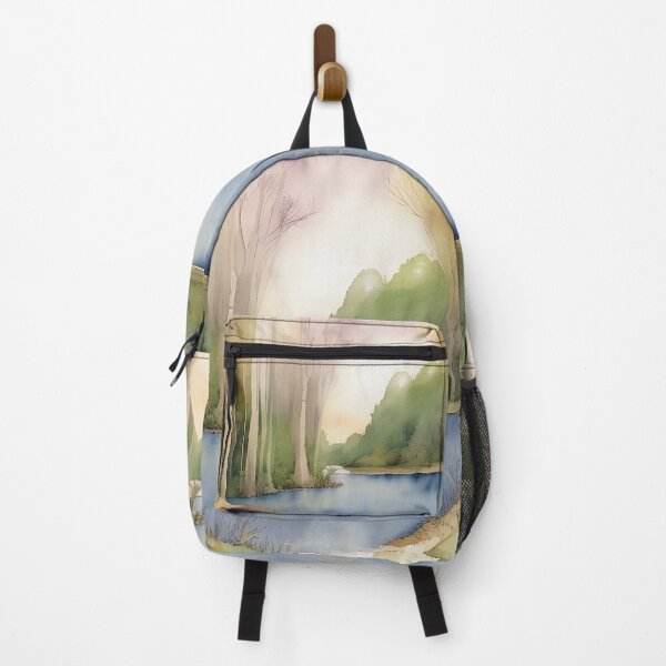 Item preview, Forest Lake in Summer Landscape Watercolor Painting | Watercolor Landscape | Watercolor Art | Watercolor Scenery designed and sold by UnhingedBird.