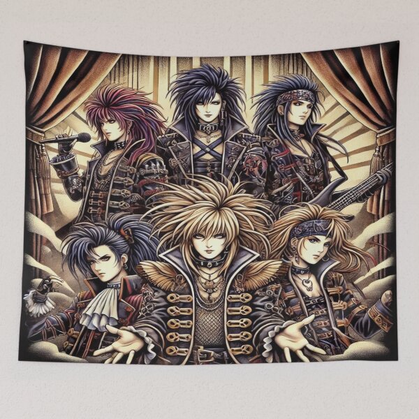 Item preview, Vintage 90s Rock T-Shirt Design – Visual Kei Style Model 2 designed and sold by NeonBot_Shop.