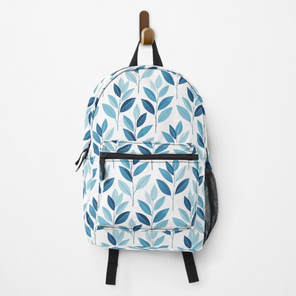 Item preview, BEAUTIFUL BLUE leafs pattern designed and sold by Fat Fish Canvas.