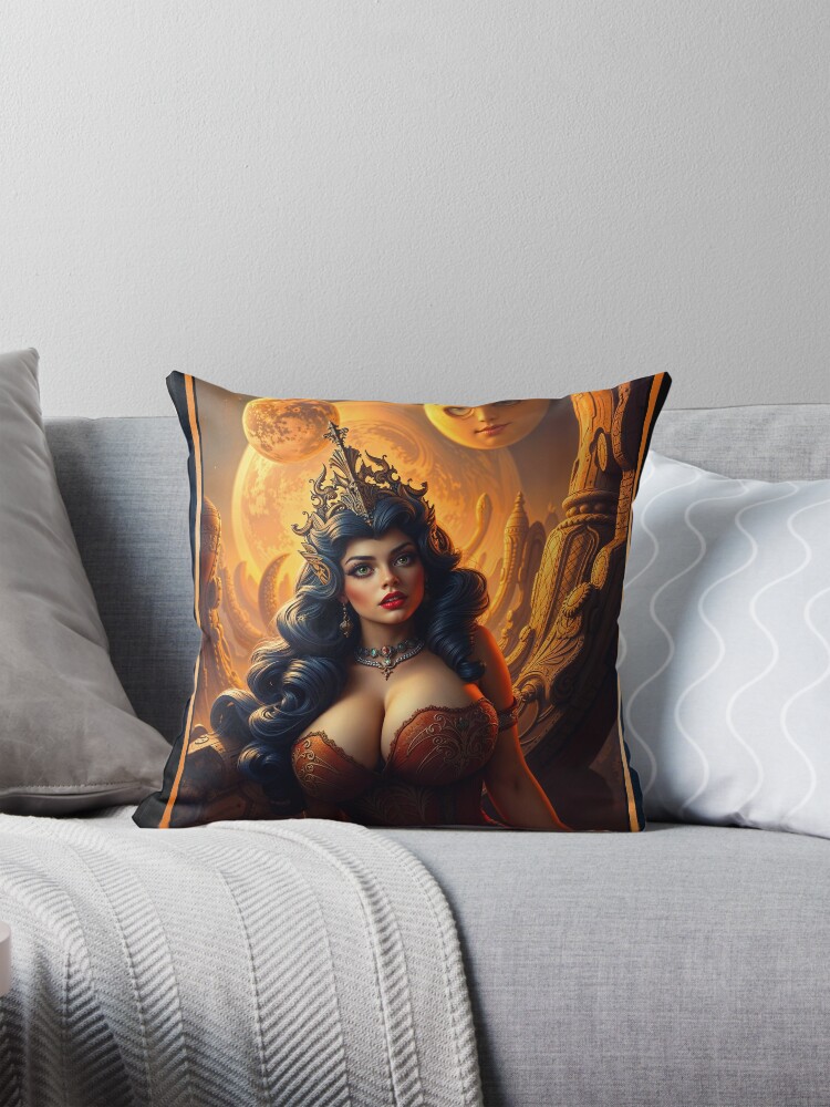 Isabella Celestia, Empress Of The Ruinous Surreal Realm of Pelious AI Concept Art by Xzendor7 | The Forbidden Realm 4 Isabella Celestia, Empress Of The Ruinous Surreal Realm of Pelious Stunning AI Concept Art by Xzendor7 Decorative Art Print Throw Pillow