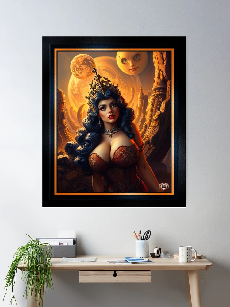Isabella Celestia, Empress Of The Ruinous Surreal Realm of Pelious AI Concept Art by Xzendor7 | The Forbidden Realm 2 Isabella Celestia, Empress Of The Ruinous Surreal Realm of Pelious Stunning AI Concept Art by Xzendor7 Room Decor Poster Art Print