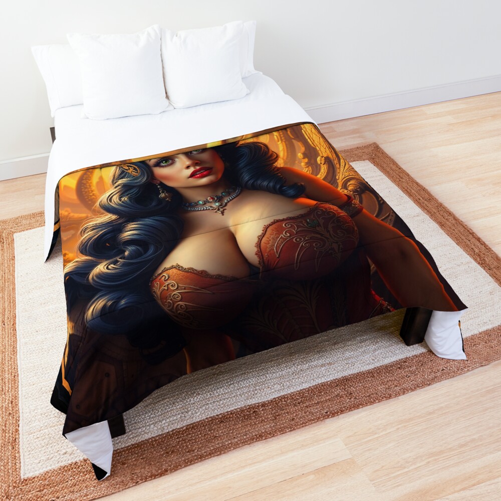 Isabella Celestia, Empress Of The Ruinous Surreal Realm of Pelious AI Concept Art by Xzendor7 | The Forbidden Realm 3 Isabella Celestia, Empress Of The Ruinous Surreal Realm of Pelious Stunning AI Concept Art by Xzendor7 Decorative Art Print Comforter