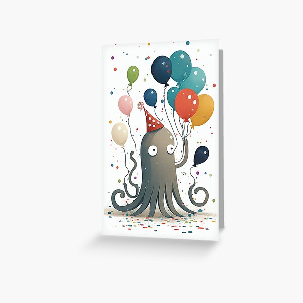 Item preview, Octopus Birthday Party Celebration designed and sold by TringTringCards.