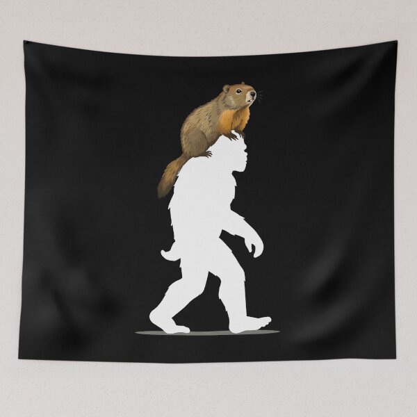 Item preview, Bigfoot Carrying Groundhog Lover Shadow for Groundhog Day 2025 Idea Gift for Men Women designed and sold by JUSTBEELEGANT.