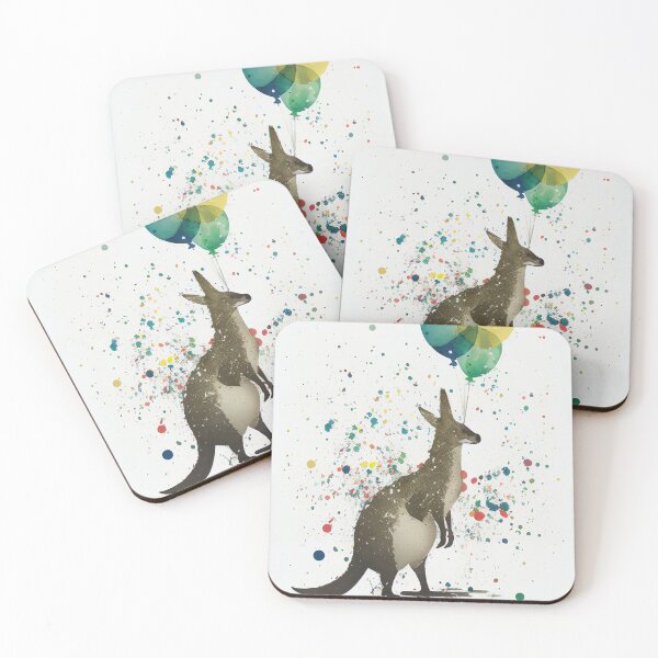 Item preview, Birthday Kangaroo with Balloons designed and sold by TringTringCards.