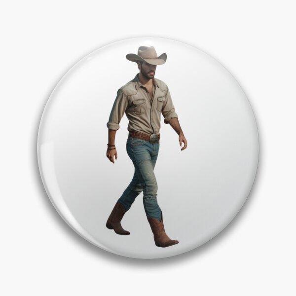 Item preview, Cowboy with Facial Hair and Western Hat Illustration designed and sold by Pinups Galore Co..