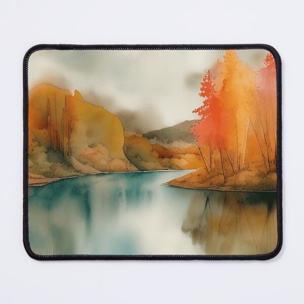 Item preview, Forest Lake in Autumn Landscape Watercolor Painting | Watercolor Landscape | Watercolor Art | Watercolor Scenery designed and sold by UnhingedBird.