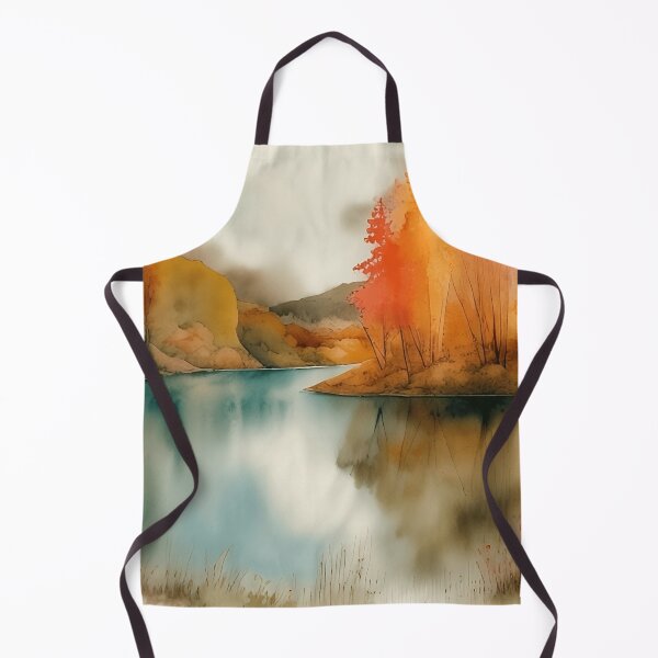 Item preview, Forest Lake in Autumn Landscape Watercolor Painting | Watercolor Landscape | Watercolor Art | Watercolor Scenery designed and sold by UnhingedBird.