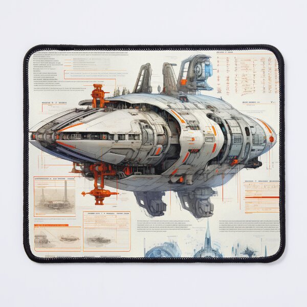 Item preview, sketches blueprint of futuristic sci-fi huge spacecraft designed and sold by Nickyayee.