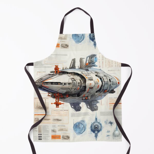 Item preview, sketches blueprint of futuristic sci-fi huge spacecraft designed and sold by Nickyayee.