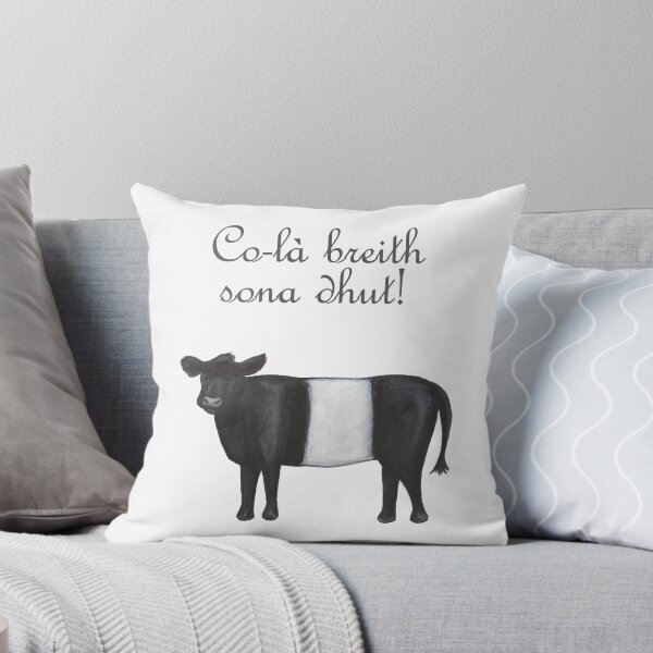 Item preview, happy birthday! | co-là breith sona dhut! (Scottish Gaelic) with belted galloway cow designed and sold by Mamaidh Made.