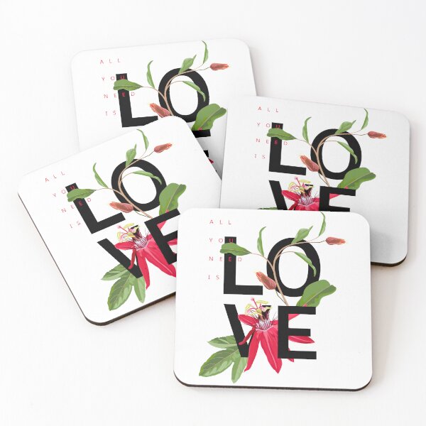 Item preview, Flower, and herbs. Love - lettering quote with passiflora flower. designed and sold by MatyKotiv.