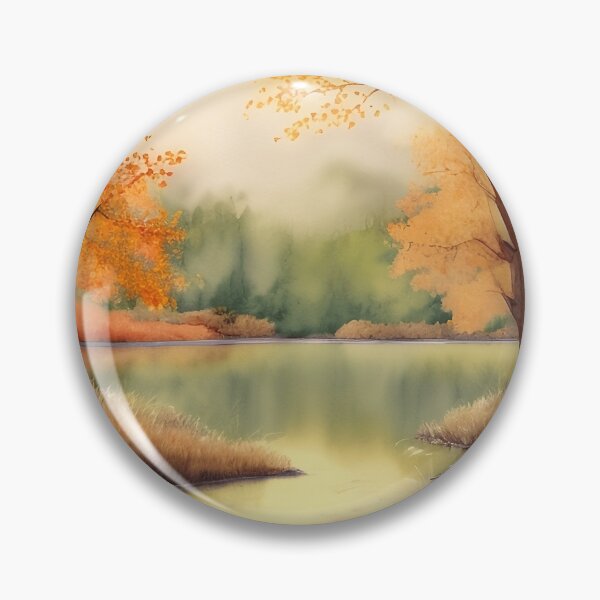 Item preview, Forest Lake in Autumn Landscape Watercolor Painting | Watercolor Landscape | Watercolor Art | Watercolor Scenery designed and sold by UnhingedBird.