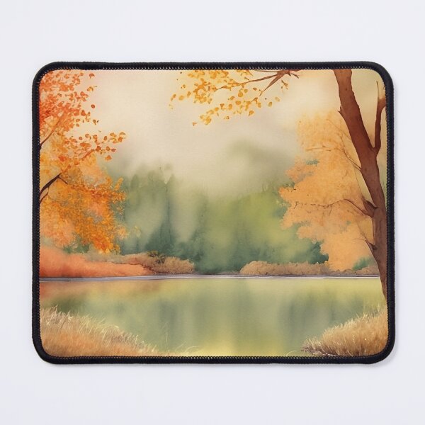Item preview, Forest Lake in Autumn Landscape Watercolor Painting | Watercolor Landscape | Watercolor Art | Watercolor Scenery designed and sold by UnhingedBird.