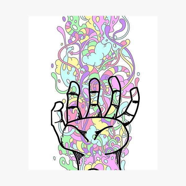 Item preview, Colorful Abstract Chaos Art - Vibrant Psychedelic Sticker and Print Design designed and sold by Kabootri.