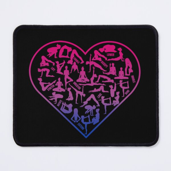 Item preview, Yoga Heart, Bisexual pride flag graphic, Yoga moves in heart Graphic, Yoga, selfcare, relax, pride, breathe, exhale , inhale, yoga moves,  stretch, workout, yogi, yoga pose, fitness, meditation,  designed and sold by PrideBeProud.