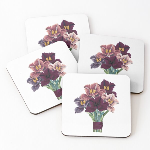 Item preview, Flower Bouquet floral bunch, design object, element. Peach, creamy pale burgundi, dark Tulips flowers. designed and sold by MatyKotiv.