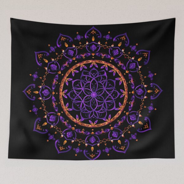 Item preview, Flower Of Life in Lotus Dot Art Purples And Gold  designed and sold by svarupa.
