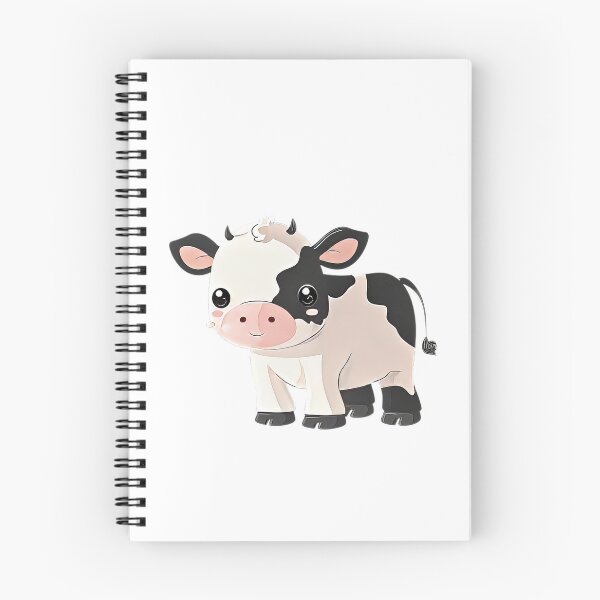 Aperçu de l'œuvre Illustration d'une adorable vache de dessin animé - Art mignon des animaux de la ferme créée et vendue par EmiBarDesign.