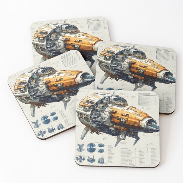Item preview, sketches blueprint of futuristic sci-fi huge spacecraft designed and sold by Nickyayee.