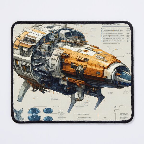 Item preview, sketches blueprint of futuristic sci-fi huge spacecraft designed and sold by Nickyayee.