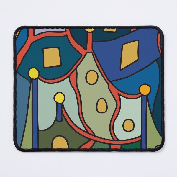 Item preview, The architecture of Hundertwasser abstraction art designed and sold by alina-k-design.