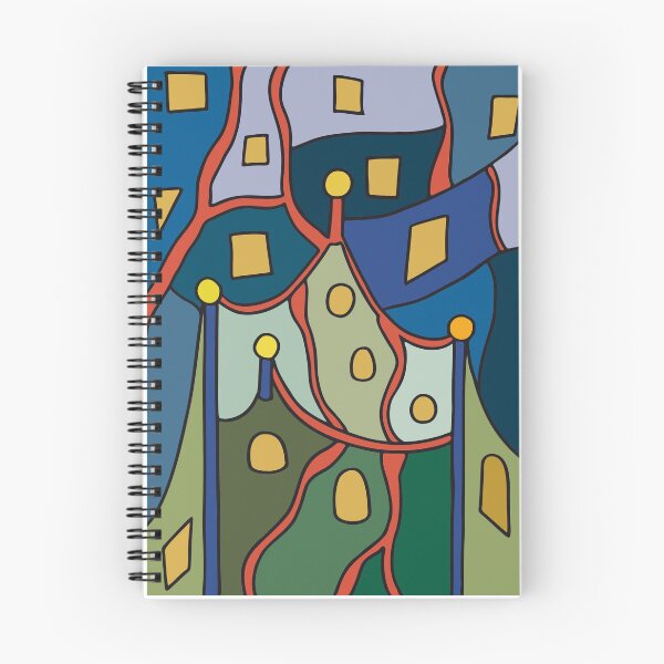 Item preview, The architecture of Hundertwasser abstraction art designed and sold by alina-k-design.