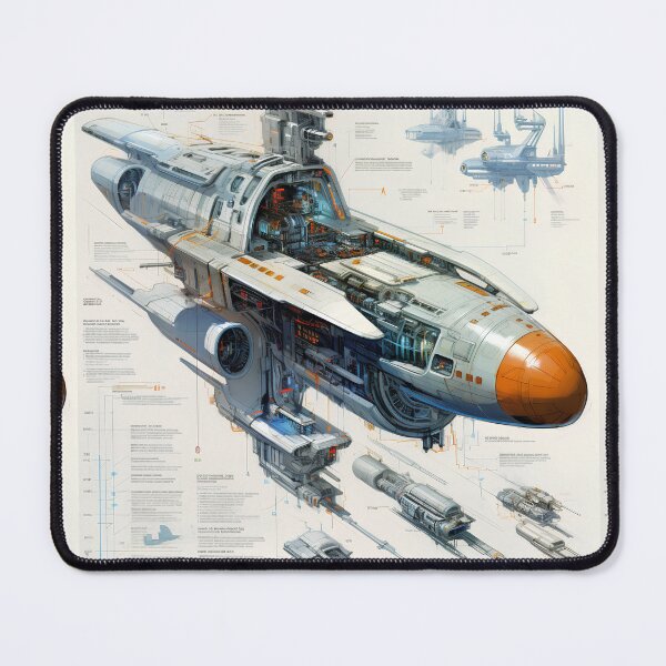 Item preview, sketches blueprint of futuristic sci-fi huge spacecraft designed and sold by Nickyayee.