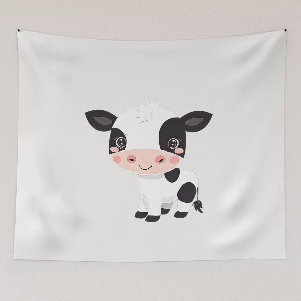 Item preview, Adorable Cartoon Cow Illustration - Cute Farm Animal Art designed and sold by EmiBarDesign.