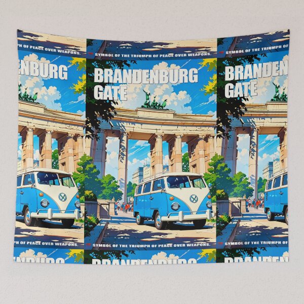 Item preview, Travel by motorcycle to meet Brandenburg Gate - berlin - GERMANY Cute Sticker Vintage ANIME 80s Design. designed and sold by UrbanTRIP.
