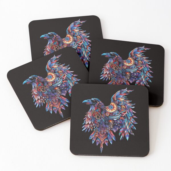 Item preview, Colorful Tribal Raven Design - Vibrant Boho Bird Art designed and sold by EmiBarDesign.