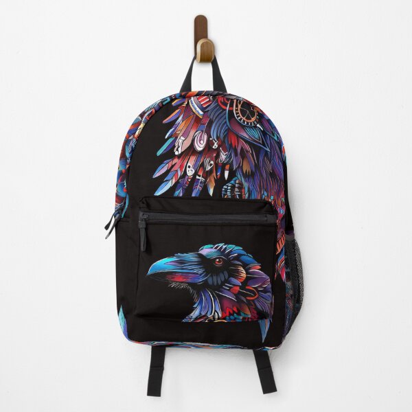 Item preview, Colorful Tribal Raven Design - Vibrant Boho Bird Art designed and sold by EmiBarDesign.