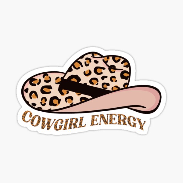 Artikel-Vorschau von Cowgirl-Energie mit Leopardenmuster | Niedliches Western-Kuhhut-Design | Country-Girl Sticker, designt und verkauft von Pink Mint.
