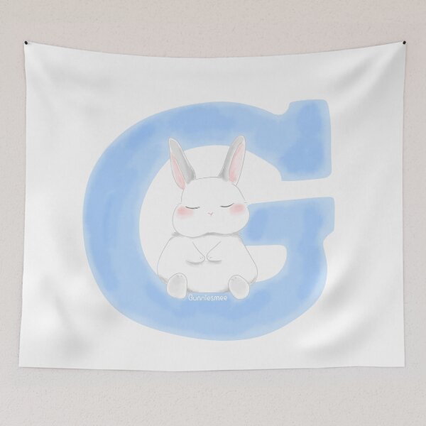 Item preview, G Alphabet Letter Bunny in Soft Watercolor | Bunniesmee  designed and sold by bunniesmee.