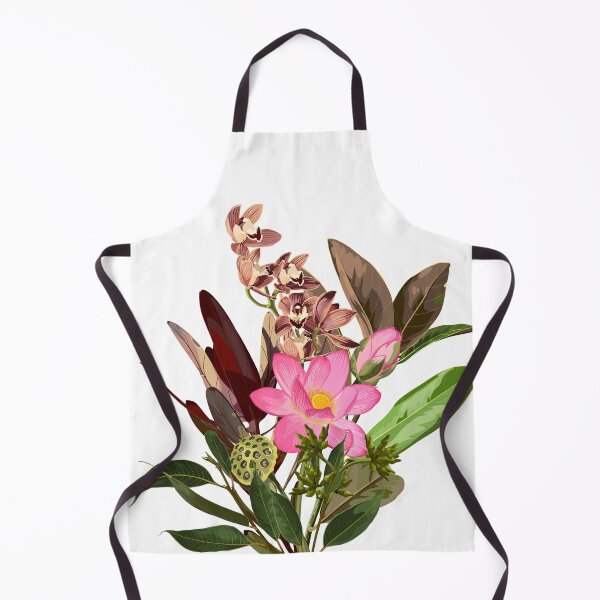 Item preview, Hand drawn illustration of a beautiful lotus, orchid, leucadendron flowers , magnolia branch bouquet. designed and sold by MatyKotiv.