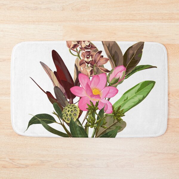 Item preview, Hand drawn illustration of a beautiful lotus, orchid, leucadendron flowers , magnolia branch bouquet. designed and sold by MatyKotiv.