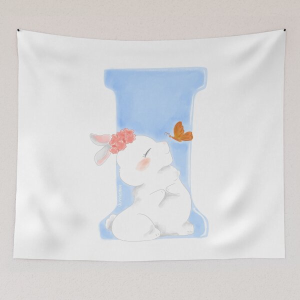 Item preview, i Alphabet Letter Bunny in Soft Watercolor | Bunniesmee  designed and sold by bunniesmee.