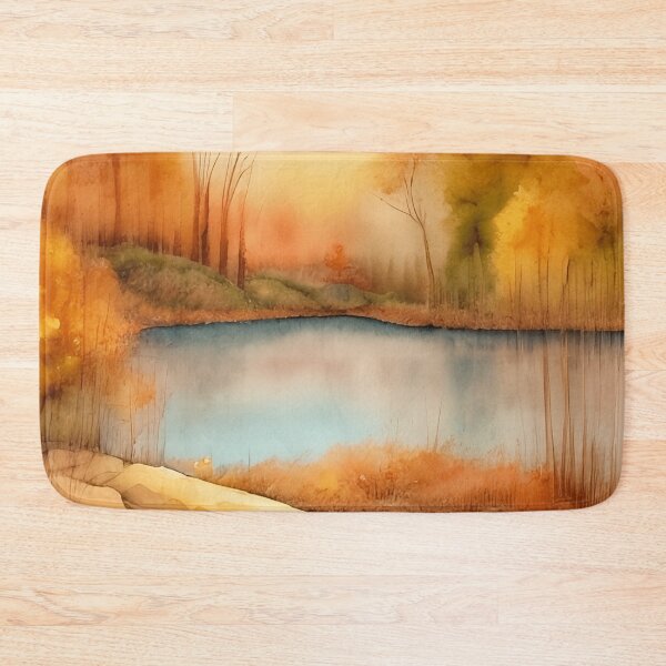 Item preview, Forest Lake in Autumn Landscape Watercolor Painting | Watercolor Landscape | Watercolor Art | Watercolor Scenery designed and sold by UnhingedBird.