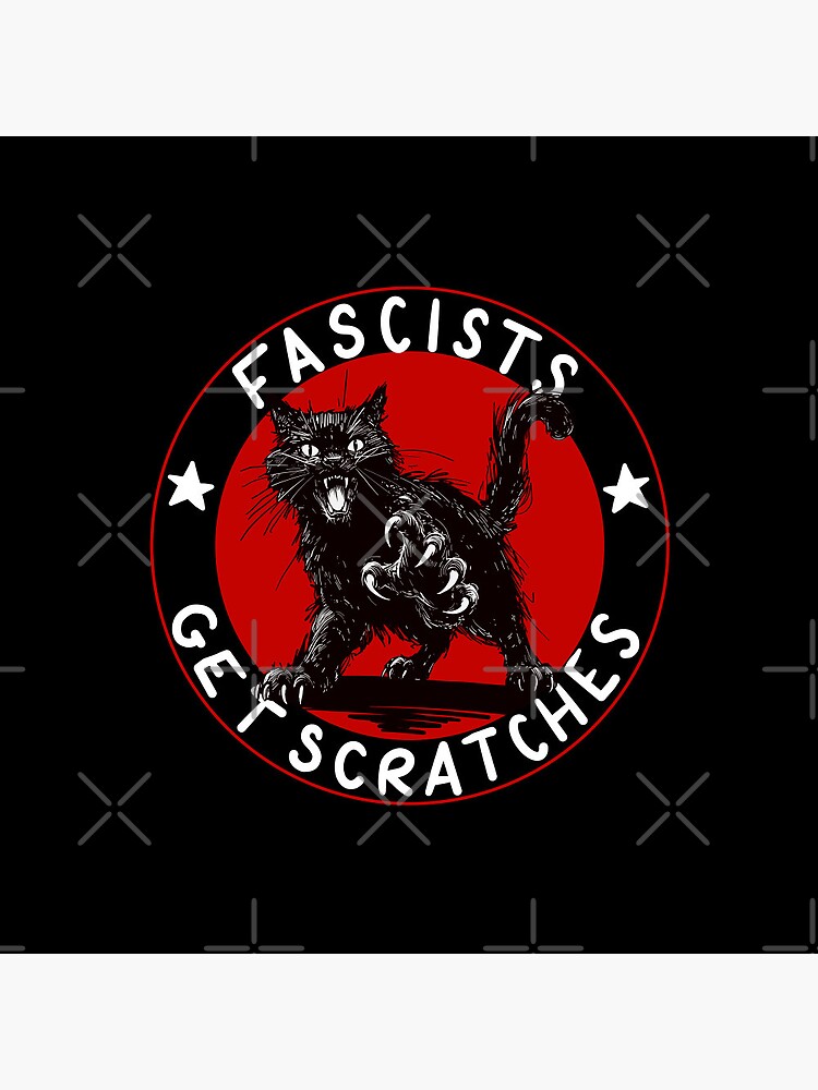 Thumbnail 3 of 3, Pin, Cats Against Fascists designed and sold by kilkennycat.