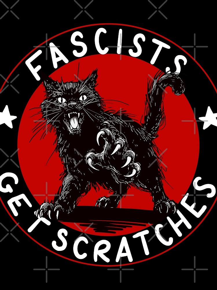 Thumbnail 3 of 3, Scarf, Cats Against Fascists designed and sold by kilkennycat.