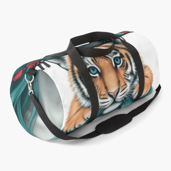 Item preview, Girl with Turquoise Hair and Tiger designed and sold by LoveingShop.