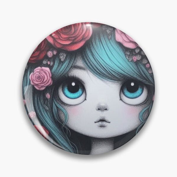 Item preview, Girl with Turquoise Hair and Tiger designed and sold by LoveingShop.