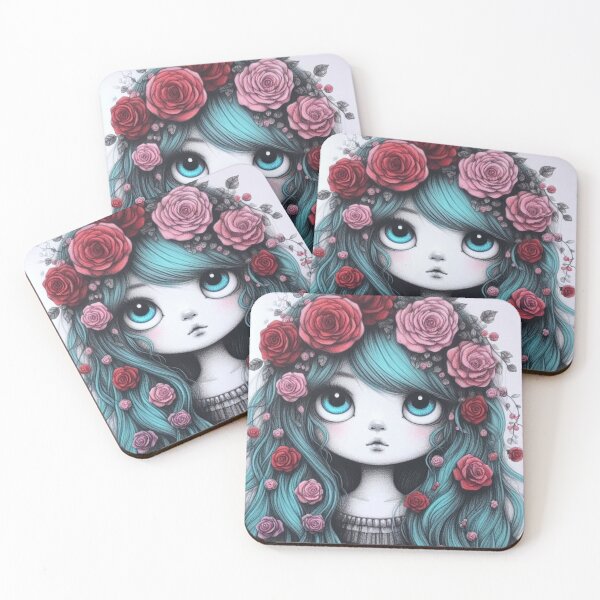 Item preview, Girl with Turquoise Hair and Tiger designed and sold by LoveingShop.