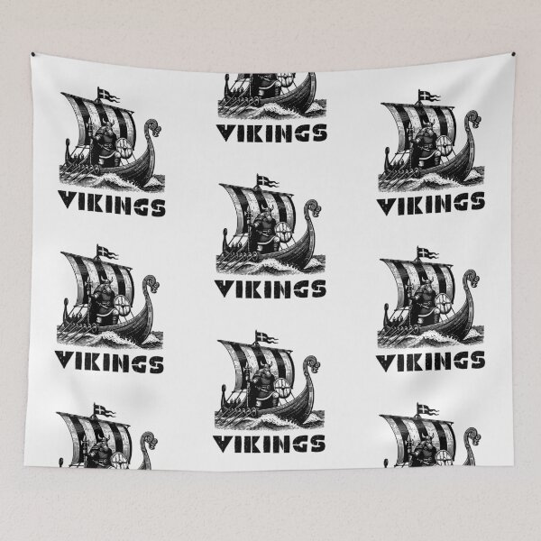 Item preview, Viking Warrior on Longship - Norse Mythology Art Print designed and sold by Psycho-Crazy.